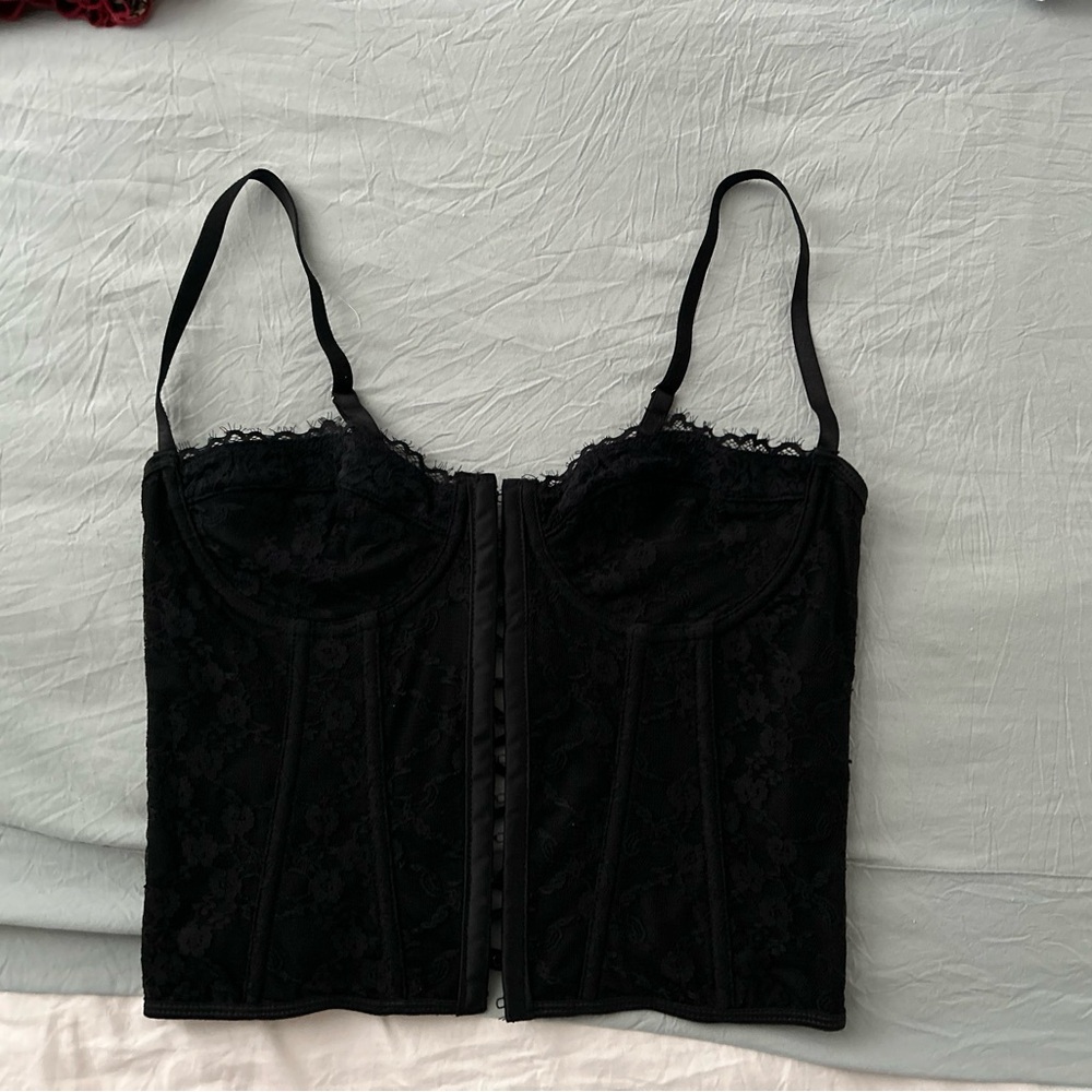 Black lace bustier corset top. Size US: Medium